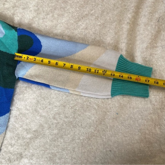 Topographical Map Pattern Knit Sweater Womens Size M Eclectic Grandpa Scandi - Picture 8 of 8